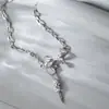 Novo Colar de Laço de Rosa Estilo Frio Acessórios de Nicho de Luxo ins Personalidade Hip Hop Corrente para Clavícula de Garota Popular