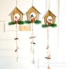 Decoração de Natal de madeira pendurada laço placa de porta decoração pendurada layout de cena guirlanda de árvore de Natal enfeites pendurados