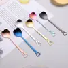 Cuchara de Café Creativa con Forma de Corazón de Acero Inoxidable, Cuchara de Postre de Aspecto Elegante y Linda, Cuchara de Celebridad de Internet, Cuchara para Miel al por Mayor