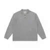 Yidao Roupas Vintage 2026 Outono Novo Estilo Retro Japonês Cor Sólida Solta Casual Preguiçoso Gola Henley Pulôver Moletom
