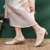 Zapatos de Tacón Alto de Estilo Chino Nuevo Zapatos a Juego para Cheongsam de Mujer Retro Estilo Antiguo de Pekín Antiguo Zapatos de Tela Bordados Estilo Han