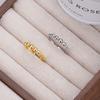 Anillo abierto personalizado con cuentas redondas asimétricas geométricas, plata de ley S925, con cuentas brillantes, combina con todo, joyería al por mayor