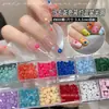 Accesorios para decoración de uñas en forma de corazón de colores dopamina en caja, pedrería de resina de colores para uñas pequeñas de fondo plano, decoraciones dulces para uñas