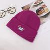 Otoño e invierno nuevo sombrero femenino parche de cachorro sombrero tejido dulce lindo cálido sombrero de lana exterior versátil gorro pulóver
