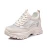 Couro Genuíno Respirável Torre Shoes Feminino 2024 Spring Ins Trendy All-match Platform Shoes Gross Sole Heightening Casual Mesh Shoes