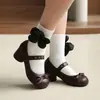 Zapatos Lolita Nuevos para Mujer 2026 con Lazo y Remaches, Zapatos de Boca Baja de una Sola Pieza, Zapatos de Tacón Medio Grueso, Tallas 32-43, Zapatos de Exportación Talla Grande