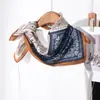 Pañuelo Cuadrado Retro Francés de Espiga 65cm para Mujer, Elegante Pañuelo de Seda para el Trabajo y la Oficina, Combinado con Camisas y Trajes