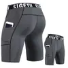 Pantalones Cortos Deportivos de Seda para Hombre, Verano, Alta Elasticidad, Secado Rápido, Mallas de Entrenamiento para Correr Fitness, Pantalones de Cinco Puntos