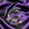 Venta Caliente Transfronteriza Pulsera de Cuentas DIY Panjia Sombrero de Bruja Calavera Pata de Gato Calabaza Joyería de Personalidad Halloween