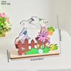 Adornos de madera de conejito de Pascua transfronterizo, artesanías decorativas, nuevo huevo, rompecabezas tridimensional creativo en stock