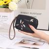 Carteira Curta de Exportação Transfronteiriça Estilo Coreano Couro PU Estampado Zíper Dobrável Multiuso Bolsa de Mão Curta Porta-Moedas Feminino