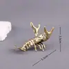 Peso de Latão Puro Decoração de Mesa Lagosta Porta-Canetas Lagosta Antiga Decoração de Animal de Estimação de Chá para Casa Artesanato de Cobre Decorações