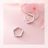 Nalan s925 flor de prata orelha fivela fêmea fresco oco fivela-pétala flor orelha studs Mori estilo orelha jóias G1641