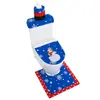 Cubierta de Inodoro Navideña Más Vendida de Amazon, Caja de Pañuelos, Cubierta de Inodoro, Felpudo, Juego de Tres Piezas, Decoraciones de Baño al por Mayor