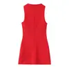 Vestido de longitud media sin mangas con cuello redondo Fengchun para mujer, europeo y americano 2025 6030