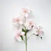 Orquídeas de Loto de Cinco Cabezas de Seda para Decoración de Bodas y Hoteles, Arreglos Florales, Flores al por Mayor Transfronterizas, Orquídeas para Decoración del Hogar
