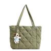Bolso informal portátil de gran capacidad con relleno de algodón para mujer, nuevo bolso de mano de color liso con rombos 2023, bolso de hombro versátil para ir al trabajo.