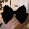 Horquilla de lazo estilo Chanel Hepburn francés pequeño para mujer, clip de resorte para la parte posterior de la cabeza, sentido de celebridad de Internet, clip para otoño e invierno, tocado