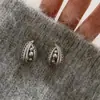 Brincos requintados estilo francês com renda e pérolas artificiais, novos brincos de tarraxa para mulheres, brincos de luxo leve para outono e inverno