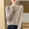Suéter de tricô seamless de peça única para outono e inverno, suéter de tricô fashion com decote V para mulheres, suéter casual versátil multicor de manga longa para mulheres