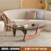 Mesa de Café de Cristal Templado Sala de Estar Apartamento Pequeño Hogar Madera Maciza Minimalista Moderna Simple Mesa de Té Redonda Creativa Isao Noguchi