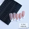 Pegatinas de Arte para Uñas Huecas Estilo Francés, Guías de Línea con Forma de V y Media Luna para Sonrisa, Parches Adhesivos para Uñas DIY al por Mayor
