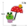 Série Verde Desenho Animado Bordado de Computador Sapo Planta Verde Tecido Bordado Adesivo Adesivo Termofusível Pasta para Passar Roupas DIY Reparo de Roupas