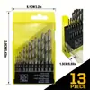 Broca helicoidal de cabo reto para furadeira manual elétrica, conjunto de ferramentas de hardware para perfuração, broca de prata para marcenaria