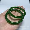 Pulseira Externa de Jade Feade e Campo, Pulseira Fina Redonda de Jade Branco, Pulseira de Beleza de Jaspe, Pulseira Colorida de Jade com Flor Verde Flutuante