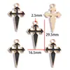 DIY Aleación de Goteo de Aceite Estilo Gótico Retro Colgante de Corazón con Alas Cruz Colgante para Pulsera Llavero W644