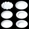 Plato blanco de melamina para saltear verduras, arroz frito, fideos, platos fríos, plato comercial, plato redondo para catering