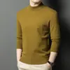 Suéter de Lana Puyuan 2025 Nuevo para Hombre Invierno Cuello Alto Casual Color Sólido Tejido Grueso Suéter Básico