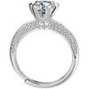 Anillo de diamantes de seis garras de transmisión en vivo en línea de TikTok Kuaishou para mujer, ocho corazones y ocho flechas, moissanita clásica, entrega al por mayor