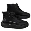 Botas de neve masculinas, botas de algodão de cano alto, forradas com fleece e espessadas para o inverno, sapatos de algodão estilo Nordeste, calçados masculinos casuais e antiderrapantes, fabricante