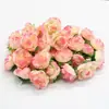Punto 3cm Cabeza de Rosa Pequeña con Hojas, Arco de Boda, Caja de Dulces de Boda, Decoración de Pastel, Material para Guirnaldas Hechas a Mano y Accesorios para el Cabello