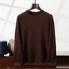 Suéter de Cachemira para Hombre Otoño e Invierno Cuello Medio Alto Manga Larga Jersey Capa Interior Tejido Capa Base Lujo Ligero Casual de Negocios