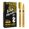 550 Marcador Caneta Acrílica Metálica para Cartões de Cumprimentos, Grafite, Assinaturas, À Prova d'Água, Não Desbota, Ponta Macia, Marcador de Alto Brilho