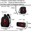Mochila Estampado de Araña Transfronteriza para Estudiantes de Primaria y Secundaria Set de Tres Piezas Mochila Infantil Bolsa Escolar Bolsa para Comida Estuche Ligero