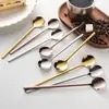 Cuchara de Acero Inoxidable 304, Cuchara de Café Doméstica de Alta Calidad, Cuchara Mezcladora de Mango Largo, Cuchara para Pastel y Postre, Cuchara para Miel de Nido de Pájaro