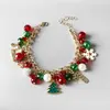 Pulseira de presente de Natal Papai Noel rena alce floco de neve árvore de Natal Feliz Natal!