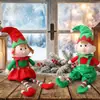 Novo Enfeite de Boneca Elfo Decoração de Boneca de Tecido de Natal Elfo com Pernas Caídas Fantasia Pequeno Brinquedo