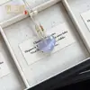Vidrio Piedra Ojo de Gato Colgante Durazno Nuevo Estilo Chino Forma de Corazón Adorno Estilo Nacional Retro Hanfu Forma de Corazón Popular Cadena para Clavícula