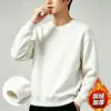 Sudadera de cuello redondo para otoño e invierno transfronteriza, top deportivo casual, capa base de color liso, top versátil de manga larga, sudadera con forro polar
