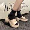 Nuevas Pantuflas Gruesas Sandalias de Mujer Verano Exterior Antideslizantes Moda Ropa Exterior Playa Marítima Eva Ultraligeras Pantuflas con Plataforma