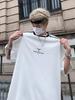 Camiseta de Verano 2024 Nueva Original Nicho Diseño de Cremallera Metálica Sentido de Diseño Calle Americana Estilo Hong Kong Holgada de Manga Corta para Hombre