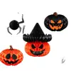 Adornos colgantes decorativos de panal para Halloween, decoraciones para fiestas de Halloween, decoraciones de calabaza y araña, adornos colgantes de bola de panal tridimensional