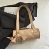 Estilo Coreano Nuevo Estilo 2025 Verano Cilindro Color Puro Nueva Moda Boston Viajero Hombro Axila Bolso para Mujer