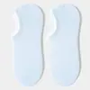 Calcetines Invisibles Lisos de Algodón Puro para Mujer, Calcetines Tipo Boat Antideslizantes de Silicona 10A Antibacterianos y Desodorantes para Mujer, Calcetas Zhuji