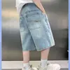 Shorts Jeans Bordados Finos de Verão para Meninos, Shorts Versáteis Estilosos de Cintura Alta, Soltos e Confortáveis para Meninos na Moda