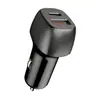 Cargador de Teléfono Móvil para Coche Carga Súper Rápida + Pd 38W Protocolo Completo Fibra de Carbono Cargador de Coche Cabezal de Carga